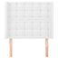 sengegavl med kanter 103x16x118/128 cm kunstlæder hvid