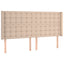 sengegavl med kanter 183x16x118/128 cm kunstlæder cappuccino