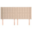 sengegavl med kanter 183x16x118/128 cm kunstlæder cappuccino