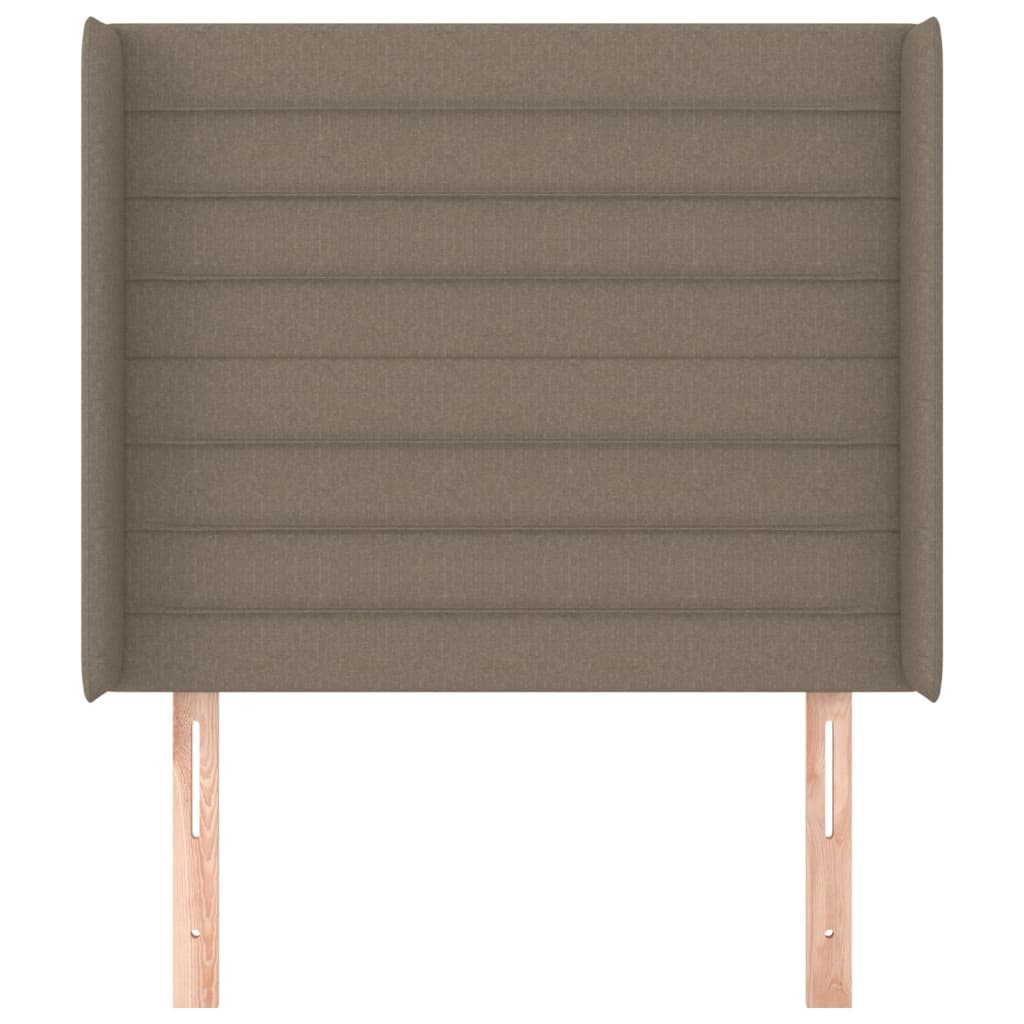 sengegavl med kanter 93x16x118/128 cm stof gråbrun