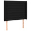 sengegavl med kanter 103x16x118/128 cm stof sort