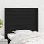 sengegavl med kanter 103x16x118/128 cm stof sort