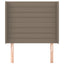 sengegavl med kanter 103x16x118/128 cm stof gråbrun