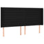 sengegavl med kanter 203x16x118/128 cm stof sort