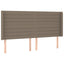sengegavl med kanter 203x16x118/128 cm stof gråbrun