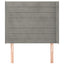 sengegavl med kanter 83x16x118/128 cm fløjl lysegrå