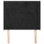 sengegavl med kanter 83x16x118/128 cm fløjl sort