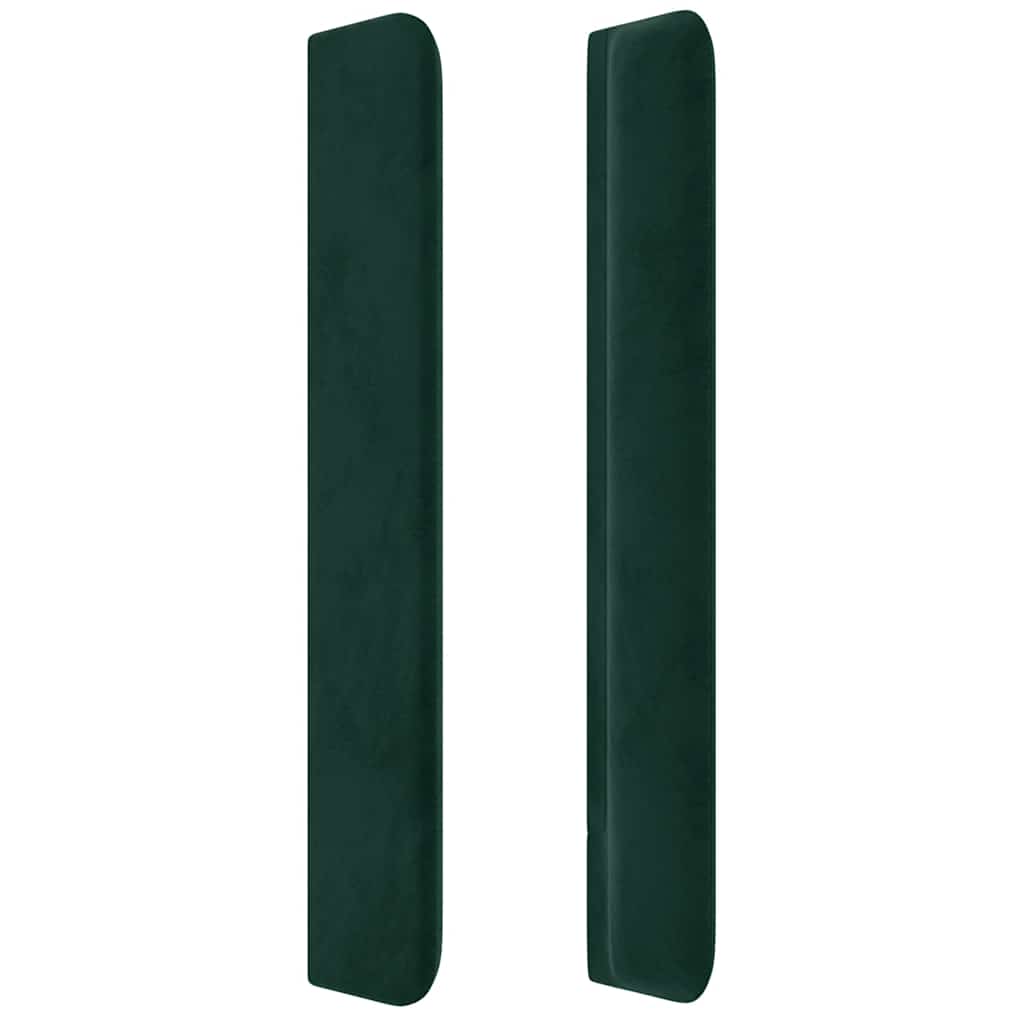 sengegavl med kanter 93x16x118/128 cm fløjl mørkegrøn