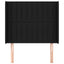 sengegavl med kanter 83x16x118/128 cm stof sort