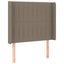 sengegavl med kanter 83x16x118/128 cm stof gråbrun