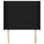 sengegavl med kanter 103x16x118/128 cm stof sort