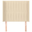 sengegavl med kanter 103x16x118/128 cm stof cremefarvet