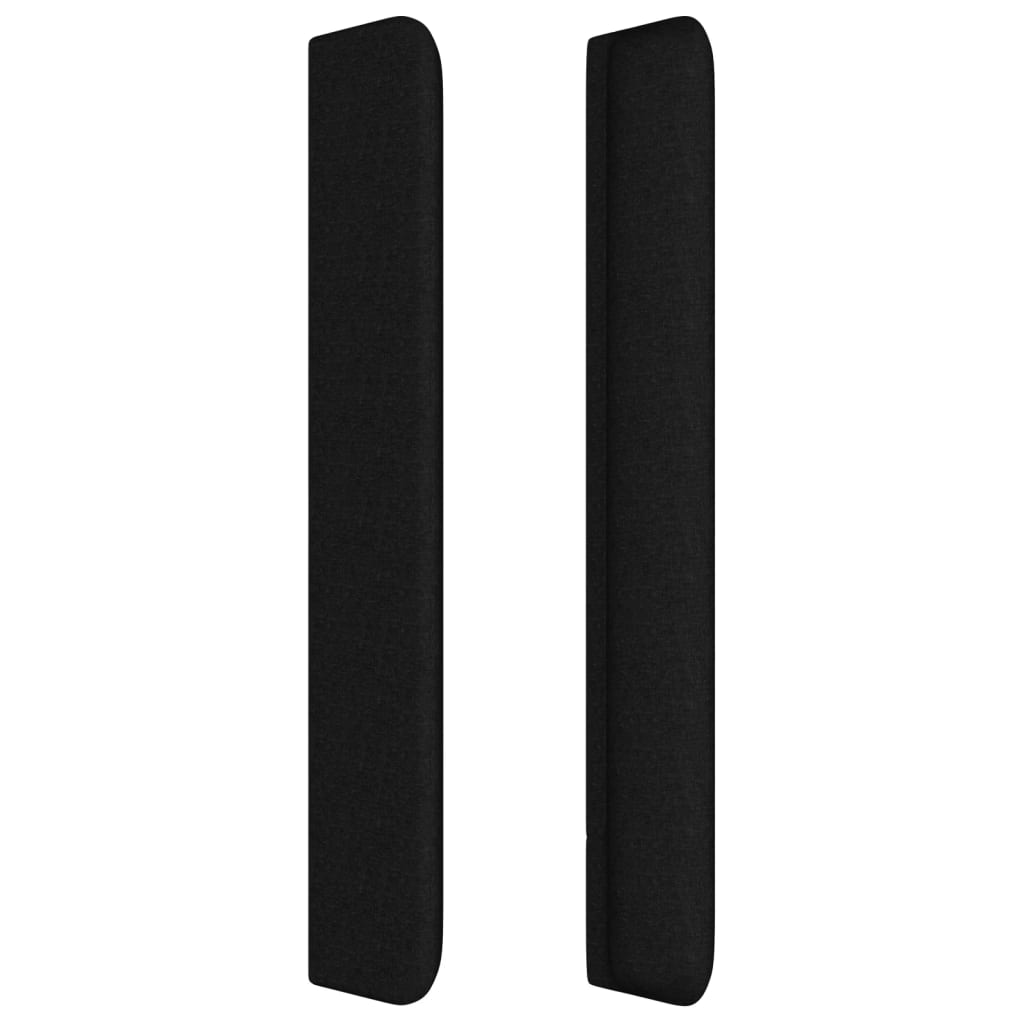 sengegavl med kanter 163x16x118/128 cm stof sort