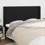 sengegavl med kanter 183x16x118/128 cm stof sort