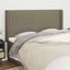 sengegavl med kanter 183x16x118/128 cm stof gråbrun