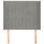 sengegavl med kanter 83x16x118/128 cm fløjl lysegrå