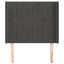 sengegavl med kanter 83x16x118/128 cm fløjl mørkegrå