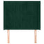 sengegavl med kanter 83x16x118/128 cm fløjl mørkegrøn