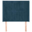 sengegavl med kanter 83x16x118/128 cm fløjl mørkeblå