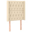 sengegavl med kanter 83x16x118/128 cm stof cremefarvet