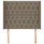 sengegavl med kanter 103x16x118/128 cm stof gråbrun
