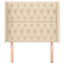 sengegavl med kanter 103x16x118/128 cm stof cremefarvet