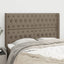 sengegavl med kanter 163x16x118/128 cm stof gråbrun