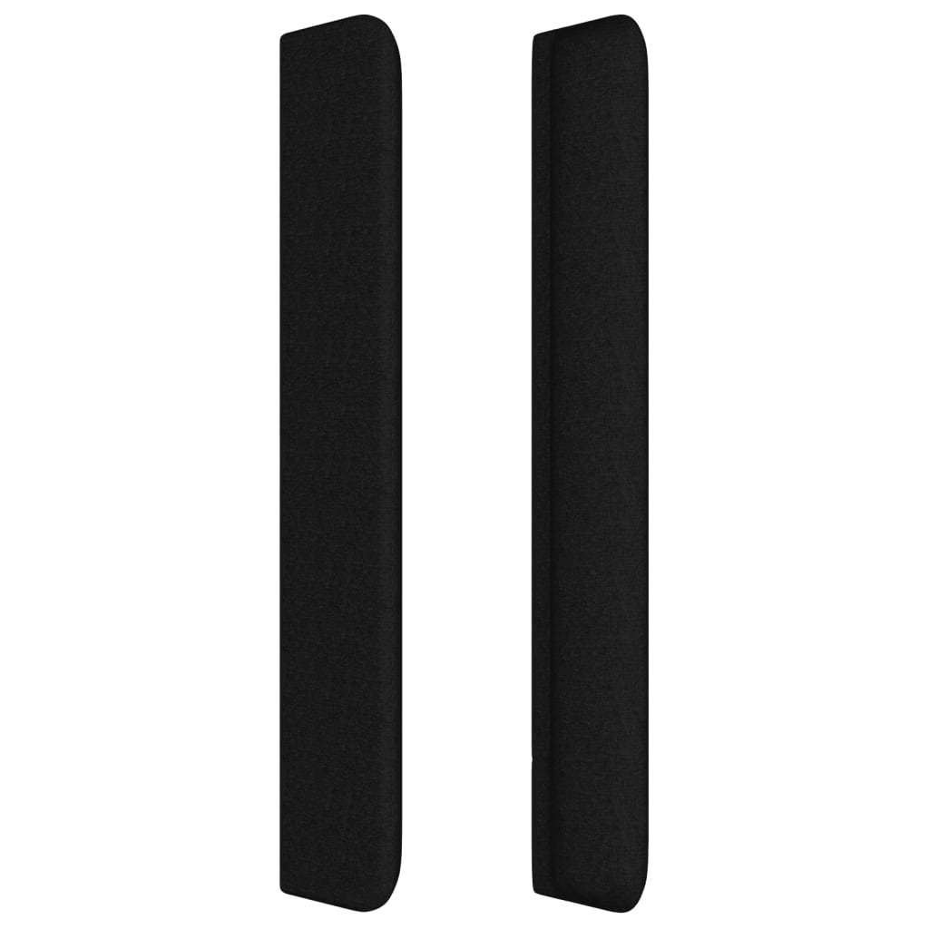 sengegavl med kanter 203x16x118/128 cm stof sort