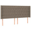 sengegavl med kanter 203x16x118/128 cm stof gråbrun
