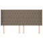 sengegavl med kanter 203x16x118/128 cm stof gråbrun