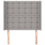 sengegavl med kanter 83x16x118/128 cm stof lysegrå