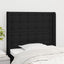 sengegavl med kanter 83x16x118/128 cm stof sort