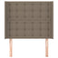 sengegavl med kanter 83x16x118/128 cm stof gråbrun