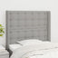 sengegavl med kanter 93x16x118/128 cm stof lysegrå