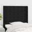 sengegavl med kanter 93x16x118/128 cm stof sort