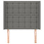 sengegavl med kanter 103x16x118/128 cm stof mørkegrå