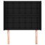 sengegavl med kanter 103x16x118/128 cm stof sort