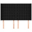 sengegavl med kanter 147x16x118/128 cm stof sort