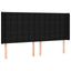 sengegavl med kanter 163x16x118/128 cm stof sort