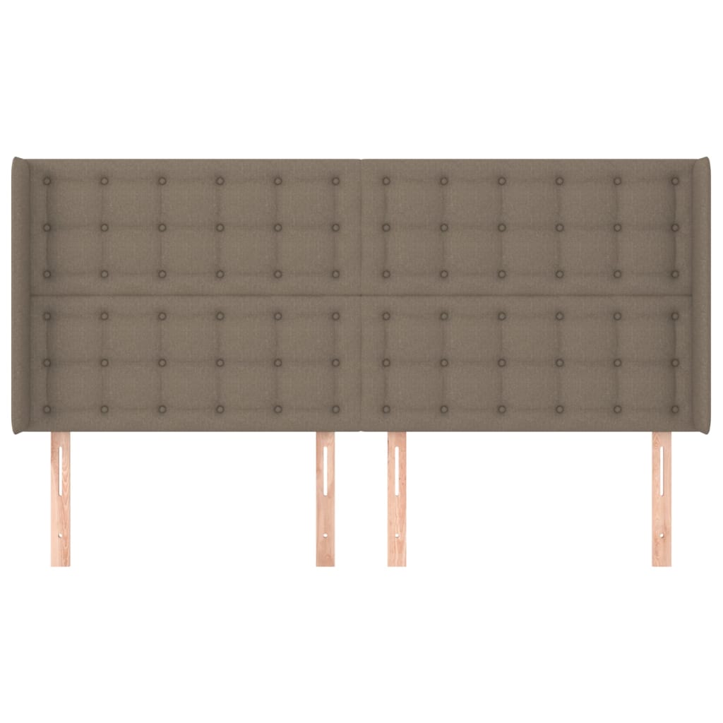 sengegavl med kanter 183x16x118/128 cm stof gråbrun