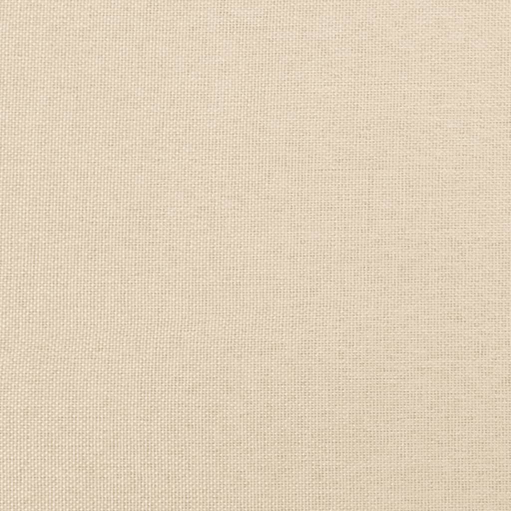 sengegavl med kanter 183x16x118/128 cm stof cremefarvet