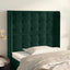 sengegavl med kanter 83x16x118/128 cm fløjl mørkegrøn