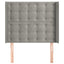 sengegavl med kanter 93x16x118/128 cm fløjl lysegrå
