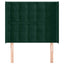 sengegavl med kanter 93x16x118/128 cm fløjl mørkegrøn