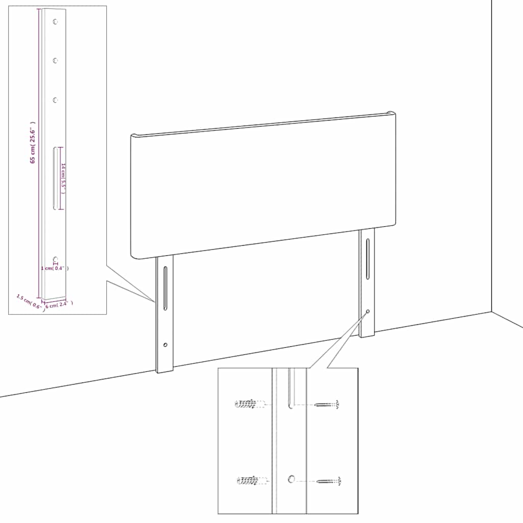 sengegavl med kanter 93x16x118/128 cm fløjl mørkeblå