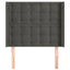 sengegavl med kanter 103x16x118/128 cm fløjl mørkegrå
