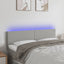 sengegavl med LED-lys 144x5x78/88 cm stof lysegrå