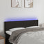 sengegavl med LED-lys 144x5x78/88 cm stof sort