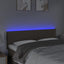 sengegavl med LED-lys 144x5x78/88 cm stof gråbrun