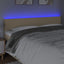 sengegavl med LED-lys 160x5x78/88 cm stof cremefarvet